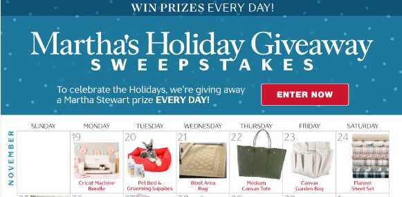 Martha Stewart Holiday Giveaway Sweepstakes