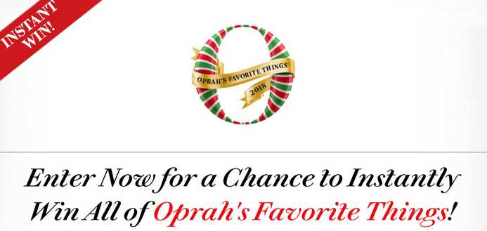 Oprah Favorite Things Instant Win Sweepstakes