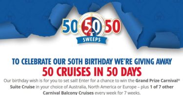 Carnival 50 Cruise Giveaway Sweepstakes 2022