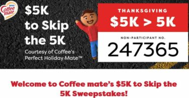 Coffee Mate 5k Giveaway Sweepstakes