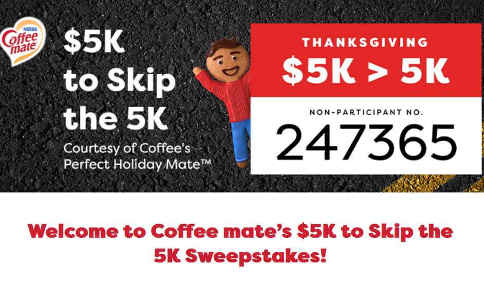 Coffee Mate 5k Giveaway Sweepstakes