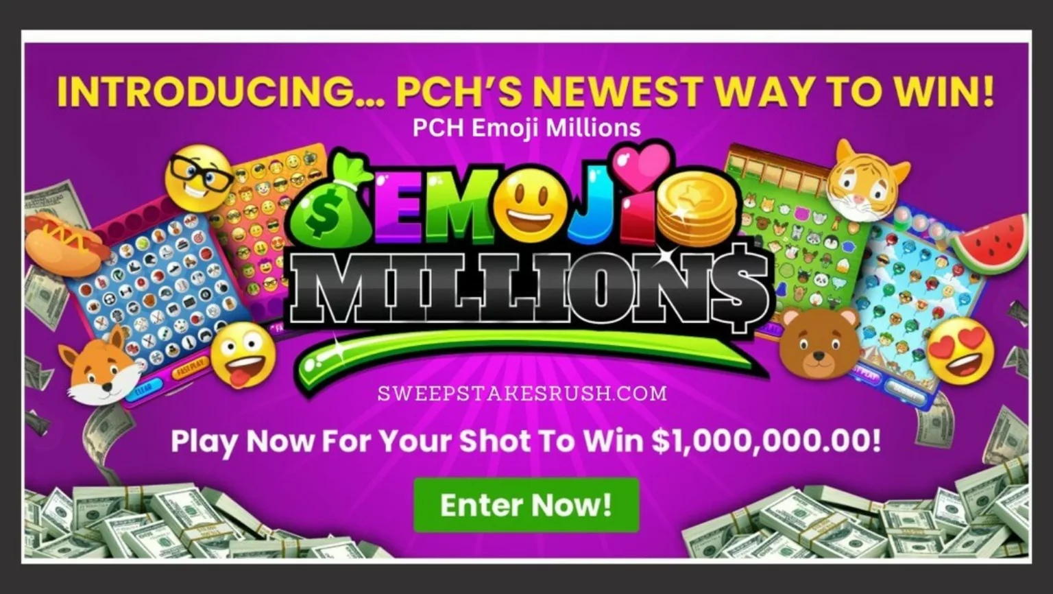 PCH Emoji Millions 2024 Win 1 Million Dollar