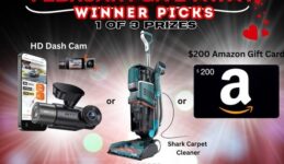 Win a HD Dash Cam, $200 Amazon Gift Card or Shark Carpet Cleaner